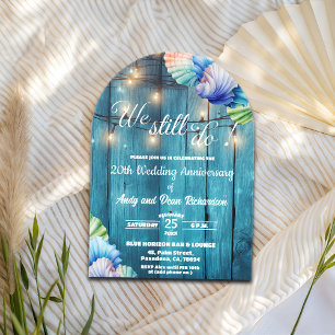 Wir feiern 20. Hochzeitstag Lichterkette Acryleinladungen