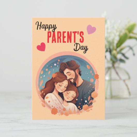 "Wir feiern Dich, Mama & Papa" Feiertagskarte (Stehend Vorderseite)