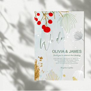Wir feiern eine Weihnachts-Hochzeit - Elegante Win Einladung