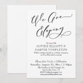 Wir feiern, einfach, schwarz und weiß einladung (Vorne/Hinten)