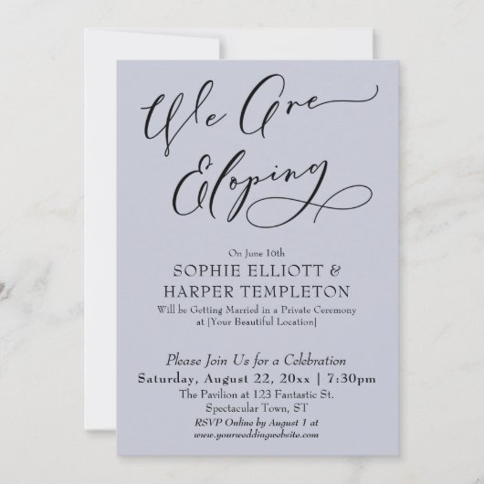 Wir feiern einfach und trostlos blaue Feier Einladung (Vorderseite)