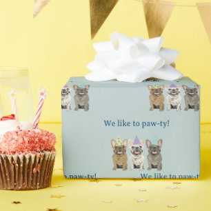 Wir feiern gerne Party! Französische Bulldogge Geschenkpapier