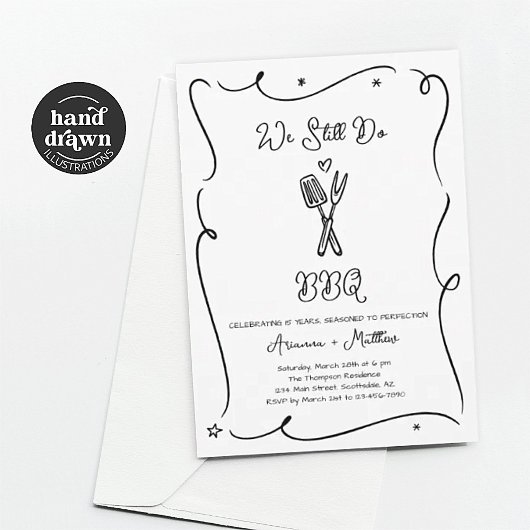 Wir feiern immer noch BBQ-Jubiläumsparty-Einladung Einladung