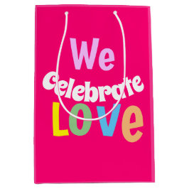 WIR feiern Liebe Hand-Fächer-Tischzelt-Runde Mittlere Geschenktüte