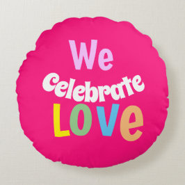 WIR feiern Liebe Hand-Fächer-Tischzelt-Runde Rundes Kissen