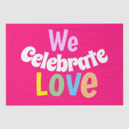 WIR feiern Liebe Hand-Fächer-Tischzelt-Runde Seidenpapier