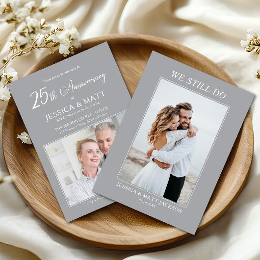 Wir feiern noch 25. Hochzeitstag Einladung