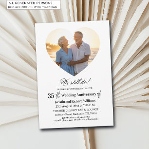 Wir feiern noch 35. Hochzeitstag Foto Einladung