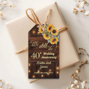 Wir feiern noch 40. Hochzeitstag Lichterkette Geschenkanhänger