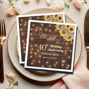 Wir feiern noch 40. Hochzeitstag Lichterkette Serviette