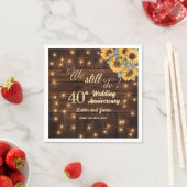 Wir feiern noch 40. Hochzeitstag Lichterkette Serviette (Beispiel)