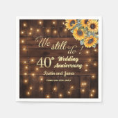 Wir feiern noch 40. Hochzeitstag Lichterkette Serviette (Vorderseite)