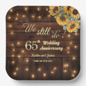 Wir feiern noch 65. Hochzeitstag Lichterkette Pappteller (Vorderseite)