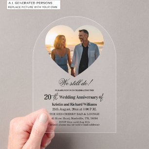 Wir feiern noch den 20. Hochzeitstag mit einem Fot Acryleinladungen