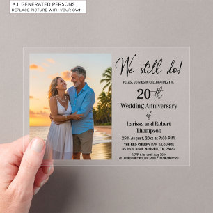 Wir feiern noch den 20. Hochzeitstag mit einem Fot Acryleinladungen