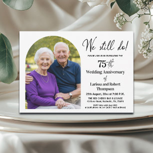 Wir feiern noch - Foto zum 75. Hochzeitstag Einladung