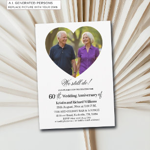 Wir feiern noch immer 60. Hochzeitstag Foto Einladung