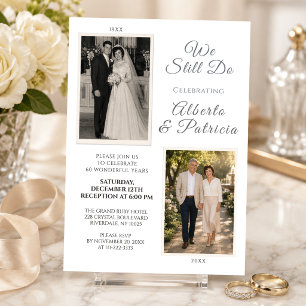 Wir feiern noch immer den 60. Hochzeitstag Damals  Einladung