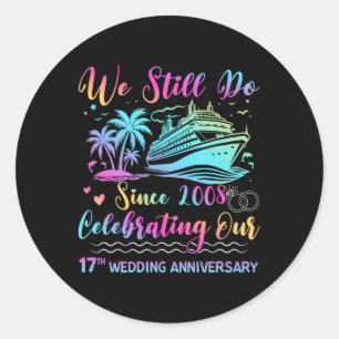 Wir feiern noch unseren 17. Hochzeitstag 17 Jahre  Runder Aufkleber