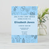 "Wir feiern unseren kleinen Prinzen auf dem Weg Einladung (Stehend Vorderseite)