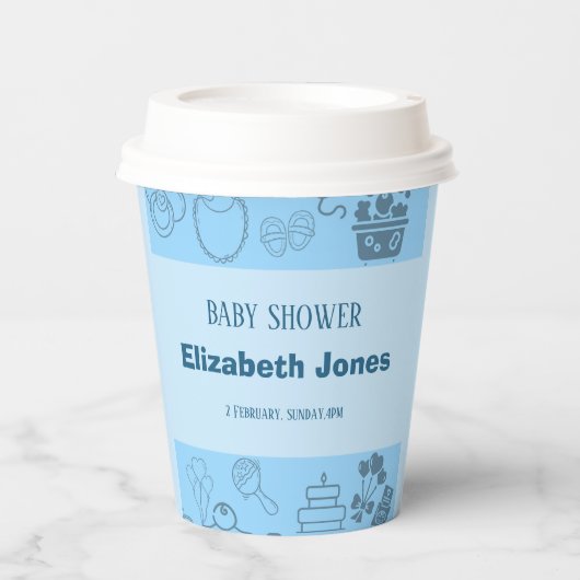 "Wir feiern unseren kleinen Prinzen auf dem Weg Pappbecher (Vorderseite)