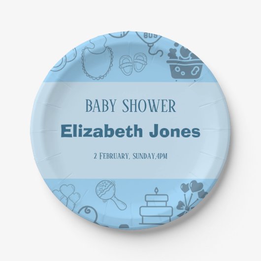 "Wir feiern unseren kleinen Prinzen auf dem Weg Pappteller (Vorderseite)