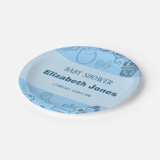 "Wir feiern unseren kleinen Prinzen auf dem Weg Pappteller (Schrägansicht)