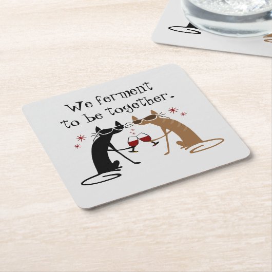 Wir Ferment to be Together Wine Puff Rechteckiger Pappuntersetzer (angewinkelt)