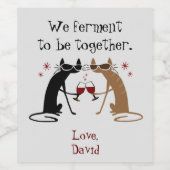 Wir Ferment to be Together Wine Puff Weinetikett (Einzelnes Label)