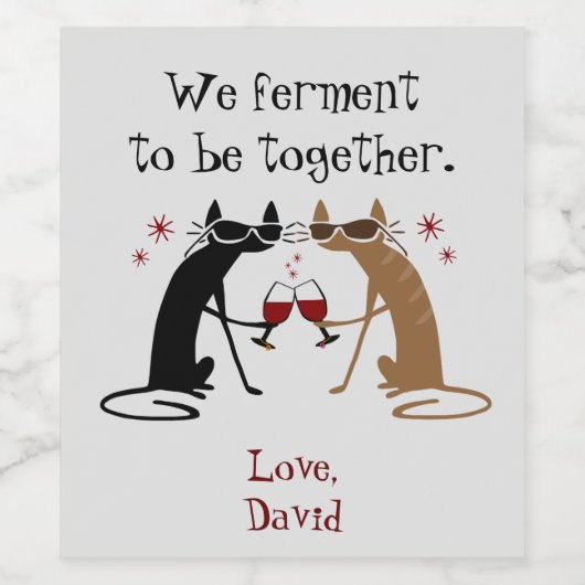 Wir Ferment to be Together Wine Puff Weinetikett (Einzelnes Label)