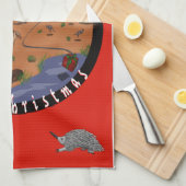 Wir fischen dir ein fröhliches Weihnachten - Aussi Geschirrtuch (Viertel Falte)