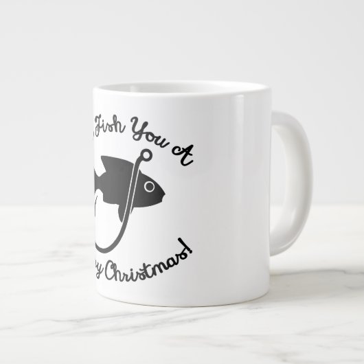 Wir fischen dir frohe Weihnachten | Nautischer Spa Jumbo-Tasse (Vorderseite Rechts)