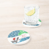 Wir fischen dir frohe Weihnachtshai-Untersetzer Sandstein Untersetzer (Seite)