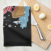 Wir fischen euch ein frohe Weihnachtsfischer Geschirrtuch (Viertel Falte)