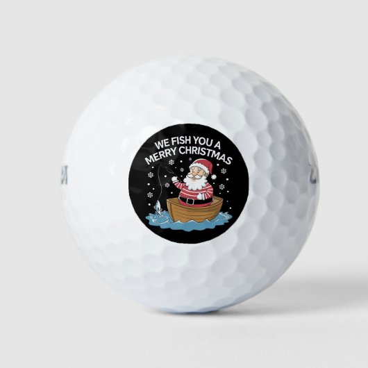 Wir fischen euch ein frohe Weihnachtsfischer Golfball (Vorderseite)