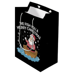 Wir fischen euch ein frohe Weihnachtsfischer Mittlere Geschenktüte