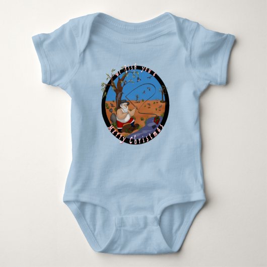 Wir fischen Euch ein frohes Weihnachtsfest - Aussi Baby Strampler (Vorderseite)