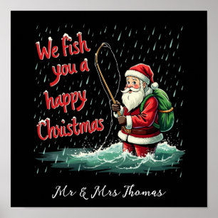 Wir fischen euch ein frohes Weihnachtsfest Poster