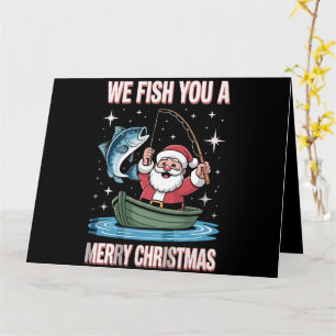 Wir fischen euch einen frohen Weihnachtsfisch Karte