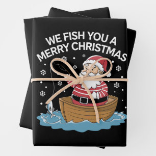 Wir fischen Ihnen ein frohes Weihnachten Fischer A Geschenkpapier Set
