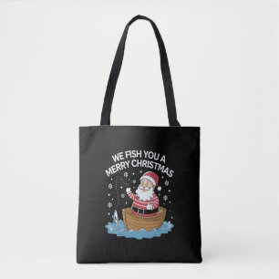 Wir fischen Ihnen ein frohes Weihnachten Fischer A Tasche