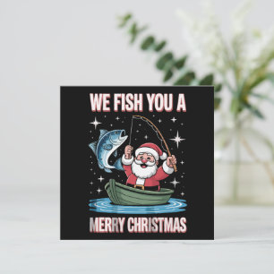 Wir fischen Ihnen ein frohes Weihnachtsfest Fische Feiertagskarte