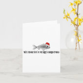 Wir fischen Ihnen ein frohes Weihnachtsfest Fische Karte (Gelbe Blume)