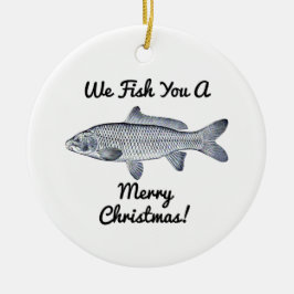 Wir fischen Sie frohen Weihnachten! Verzierung Keramik Ornament