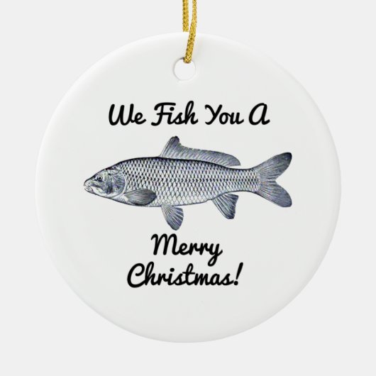 Wir fischen Sie frohen Weihnachten! Verzierung Keramik Ornament (Vorne)