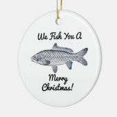 Wir fischen Sie frohen Weihnachten! Verzierung Keramik Ornament (Links)
