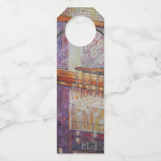 Wir fliegen alle durch das gleiche Licht. Flaschenanhänger (Vorderseite)