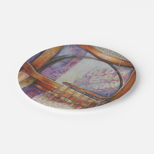 Wir fliegen alle durch das gleiche Licht. Pappteller (Schrägansicht)