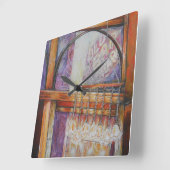 Wir fliegen alle durch das gleiche Licht. Quadratische Wanduhr (Winkel)