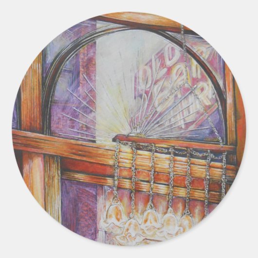 Wir fliegen alle durch das gleiche Licht. Runder Aufkleber (Vorderseite)